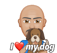 Bald Man Dog Sticker - Bald Man Dog Pet Stickers