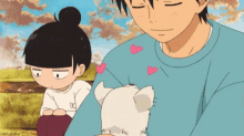 anime heart dog love couple
