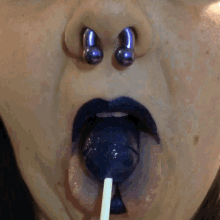 Split Tongue Blue Lipstick GIF - Split Tongue Blue Lipstick Blue Sucker GIFs