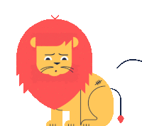 Sad Lion Gets Whipped Sticker - Circus Lion Whip Stickers