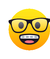 Nerd Face Joypixels Sticker - Nerd Face Joypixels Nerdy Look Stickers