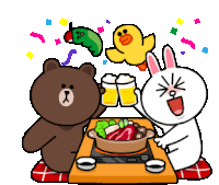 Cony And Brown Cheers Sticker - Cony And Brown Cheers Celebrate Stickers