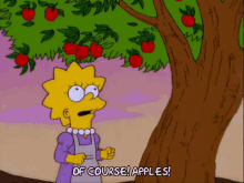 Applegifs GIF - Apple Picking The Simpsons Lisa GIFs