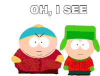 Oh I See Eric Cartman Sticker - Oh I See Eric Cartman Kyle Broflovski Stickers