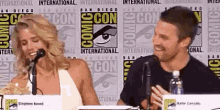 stephen amell emily bett rickards sdcc smile stephen amell emily bett rickards sdcc smile