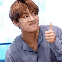 bts taehyung funny face thumbs up kpop