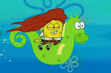 Spongebob Seahorse GIF - Spongebob Seahorse Flowing Hair GIFs