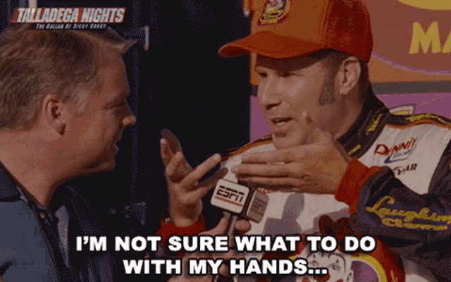 Im Not Sure What To Do With My Hands Ricky Bobby GIF - Im Not Sure What To Do With My Hands Ricky Bobby Will Ferrell GIFs