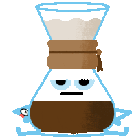 Chemex Looks Bored And Checks Watch Sticker - Caffeine Rush Drip Coffee Coffee Pot Stickers
