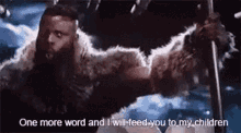 Black Panther Mbaku GIF - Black Panther Mbaku One More Word And Ill Feed You To My Children GIFs