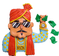 Rich Man With Money In His Hand. Sticker - Indian Wedding Rich Money Rain Stickers