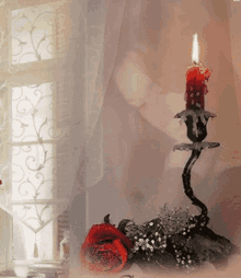 Romantic Candle GIF - Romantic Candle Rose GIFs
