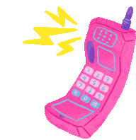 Pink Phone Sticker - Pink Phone Ringing Stickers