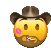 Cowboy Hat Sticker - Cowboy Hat Smile Stickers