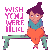 Wish You Were Here Sticker - Luluand Jazz Wish You Were Here Sad Stickers