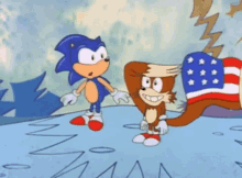 The Adventures Of Sonic The Hedgehog Miles Prower GIF - The Adventures Of Sonic The Hedgehog Miles Prower Tails Flag GIFs