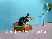 Member Verification Daffy Duck GIF - Member Verification Daffy Duck Thinking GIFs
