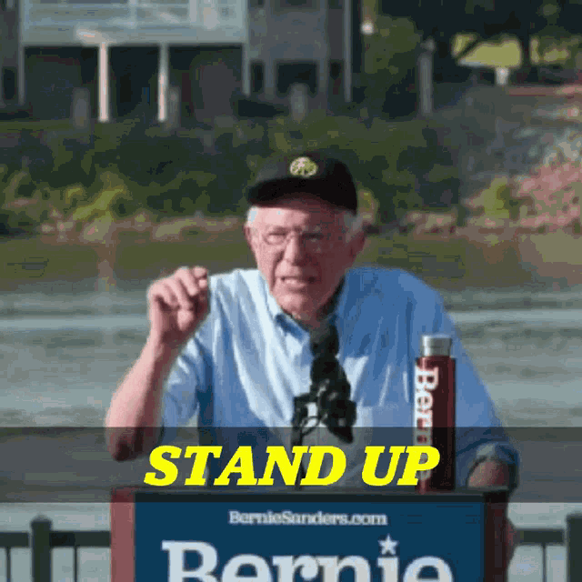 Bernie Stand Up And Change The Damn System Bernie Change GIF - Bernie Stand Up And Change The Damn System Bernie Change Bernie System GIFs