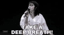 Take A Deep Breath Billie Eilish GIF - Take A Deep Breath Billie Eilish Coachella GIFs