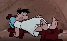 Fred Flintstone Sleeping GIF - Fred Flintstone Sleeping Snoring GIFs