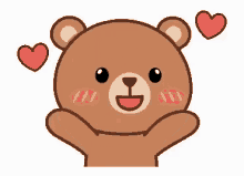 Love You Brown Bear GIF - Love You Brown Bear Hearts GIFs