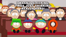 I Wasnt Sleeping I Was Just Thinking Really Hard Eric Cartman GIF - I Wasnt Sleeping I Was Just Thinking Really Hard Eric Cartman Kyle Broflovski GIFs