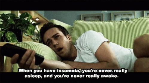Fight Club Insomnia Quote Insomnia Fight Club Wide Awake Gif - Insomnia Fight Club Wide Awake Cant  Sleep - Descubre & Comparte Gifs