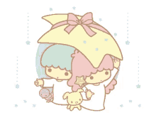 little twin star raining umbrella