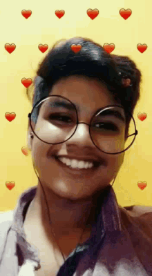 smile selfie hearts glasses lol