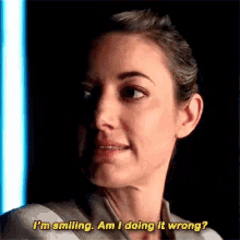 Dark Matter Android GIF - Dark Matter Android Im Smiling Am I Doing It Wrong GIFs