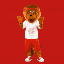 lion generali generali mascot lion mascor waving