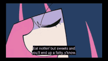 panty and stocking eat nothin but sweets fat it all goes straight to my boobs