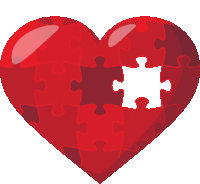 Puzzle Heart Joypixels Sticker - Puzzle Heart Heart Joypixels Stickers