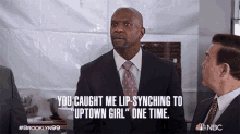 You Caught Me Lip Synching To Uptown Girl One Time Terry Jeffords GIF - You Caught Me Lip Synching To Uptown Girl One Time Terry Jeffords Charles Boyle GIFs