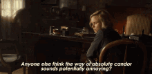 Anyone Else Think The Way Of Absolute Candor Sounds Potentially Annoying Doctor Agnes Jurati GIF - Anyone Else Think The Way Of Absolute Candor Sounds Potentially Annoying Doctor Agnes Jurati Alison Pill GIFs