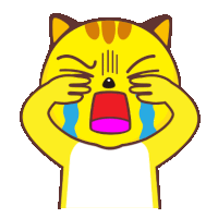 Yellow Cat Sad Sticker - Yellow Cat Sad Crying Stickers