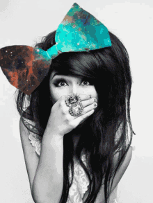 emo bow long hair speak no evil shhh emo bow long hair speak no evil shhh