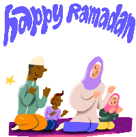 Happy Ramadan Prayer Sticker - Happy Ramadan Prayer Fasting Stickers