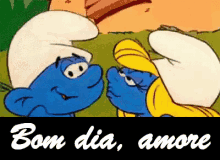 Bom Dia Amore / Amores / Smurfs / Apaixonados / Beijo GIF - Smurfs Good Morning Baby In Love GIFs