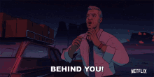 Behind You Love Death And Robots GIF - Behind You Love Death And Robots Theres Something Behind You GIFs