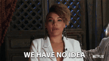 We Have No Idea Allison Hargreeves GIF - We Have No Idea Allison Hargreeves Emmy Lampman GIFs