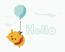 Hello Winnie The Pooh GIF - Hello Winnie The Pooh Flying Balloon GIFs