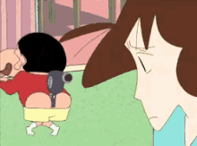 Shinchan Blowdryer GIF - Shin Chan Mother And Son Hilarious GIFs