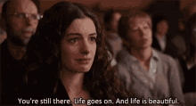 Anne Hathaway Live Goes On GIF - Anne Hathaway Live Goes On Smiling GIFs