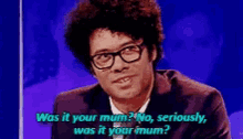 Richard Ayoade Your Mum GIF - Richard Ayoade Your Mum Jimmy Carr GIFs