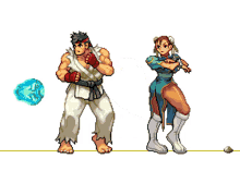 yaa pixel art street fighter chun li ryu yaa pixel art street fighter chun li ryu