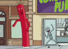 Rick And Morty Middle Finger GIF - Rick And Morty Middle Finger Inflatable GIFs