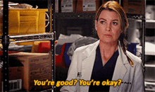 Greys Anatomy Meredith Grey GIF - Greys Anatomy Meredith Grey Youre Good GIFs