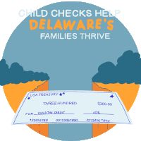 Child Checks Help Delawares Families Thrive Sticker - Child Checks Help Delawares Families Thrive Checks Families Stickers