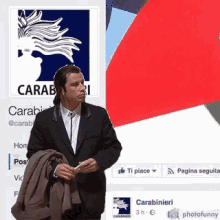 Carabinieri John Travolta Meme Confuso Facebook Social Media Network Carabiniere GIF - Carabiniere Italian Armed Force John Travolta Meme GIFs